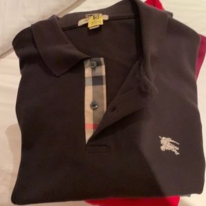 Black Burberry Polo shirt. Size Large. Runs small